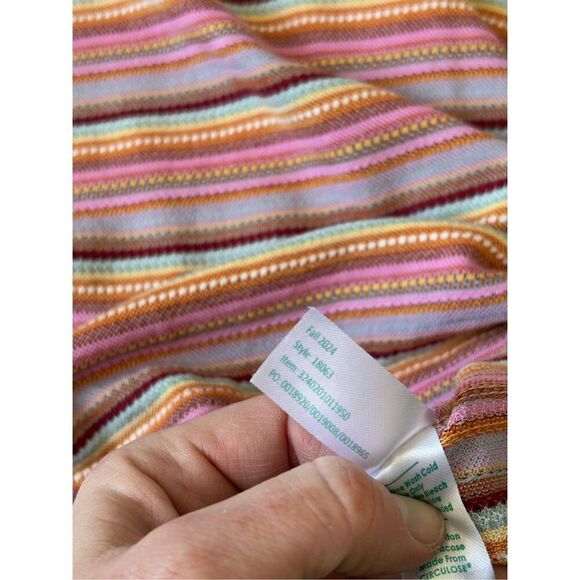 MARINE LAYER Top Striped Cotton Crew Neck Size S Pink - Picture 8 of 8